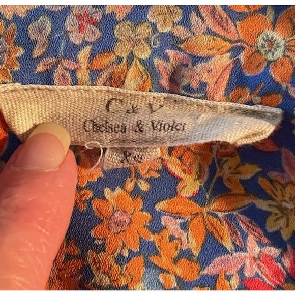 Chelsea & Violet Size XS Floral Wrap Dress Short Sleeve - Picture 3 of 4